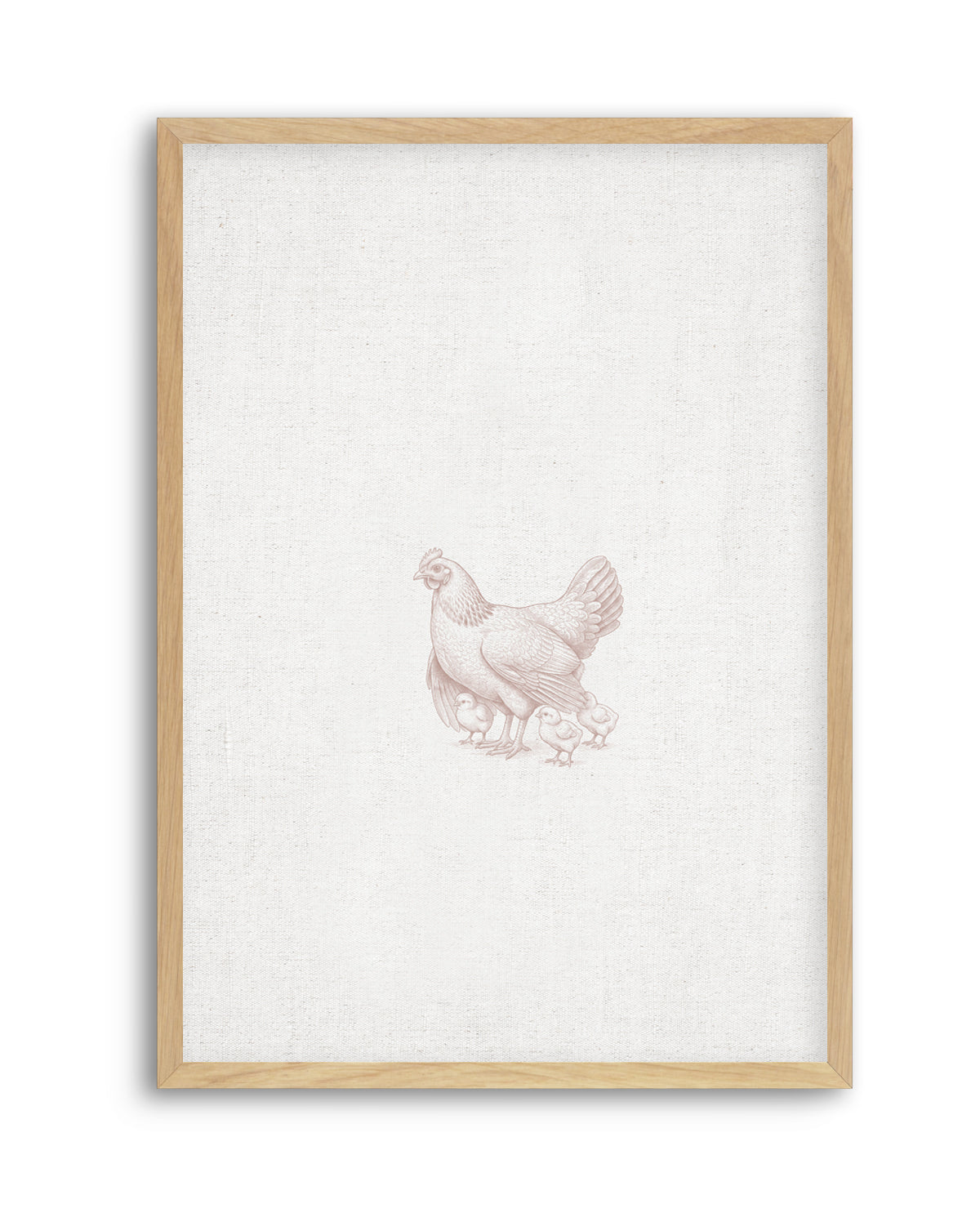 Vintage Chicken Farm Animals on Linen | Art Print