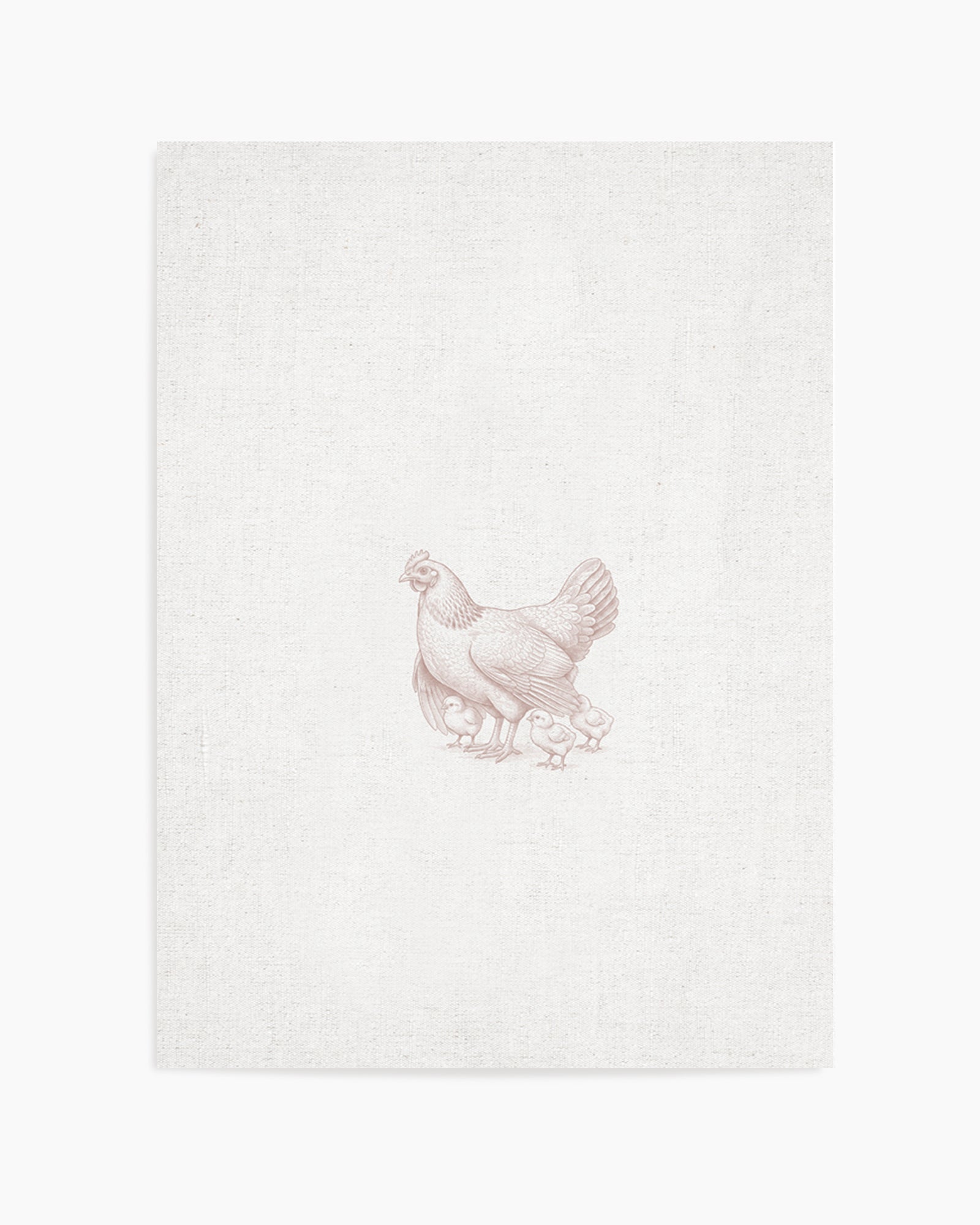 Vintage Chicken Farm Animals on Linen | Art Print