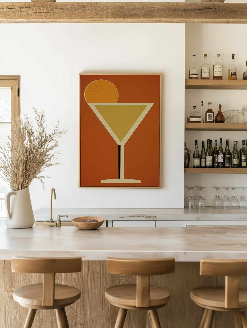 Vintage Cocktail No III | Framed Canvas Art Print