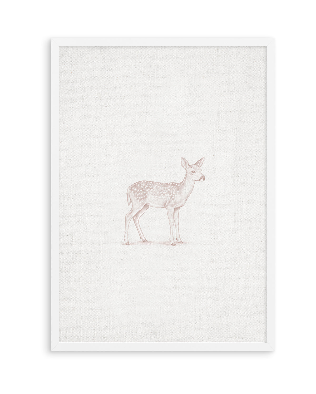 Vintage Deer Farm Animals on Linen | Art Print