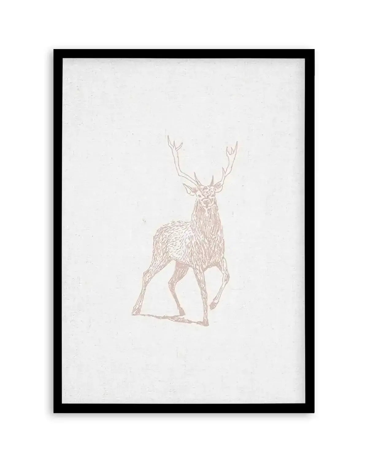 Vintage Deer on Linen | Customise Me! Art Print from Olive et Oriel where you can shop wallpaper and artworks online