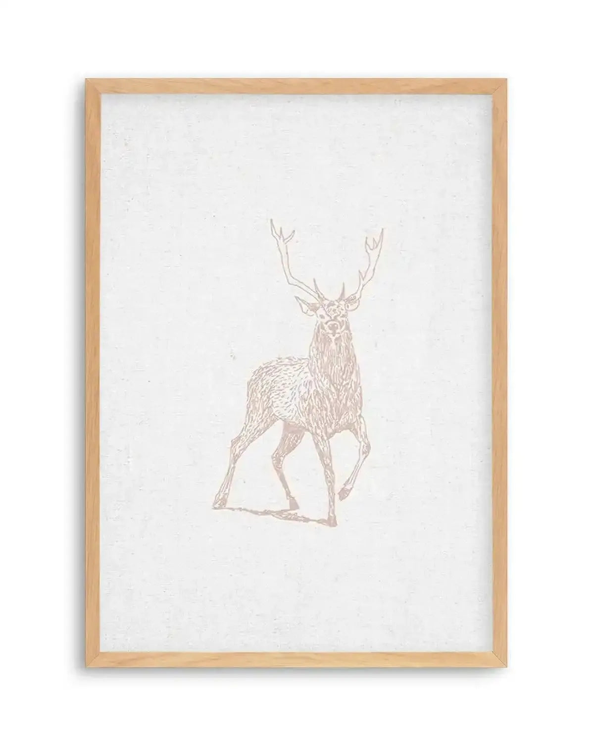 Vintage Deer on Linen | Customise Me! Art Print from Olive et Oriel where you can shop wallpaper and artworks online
