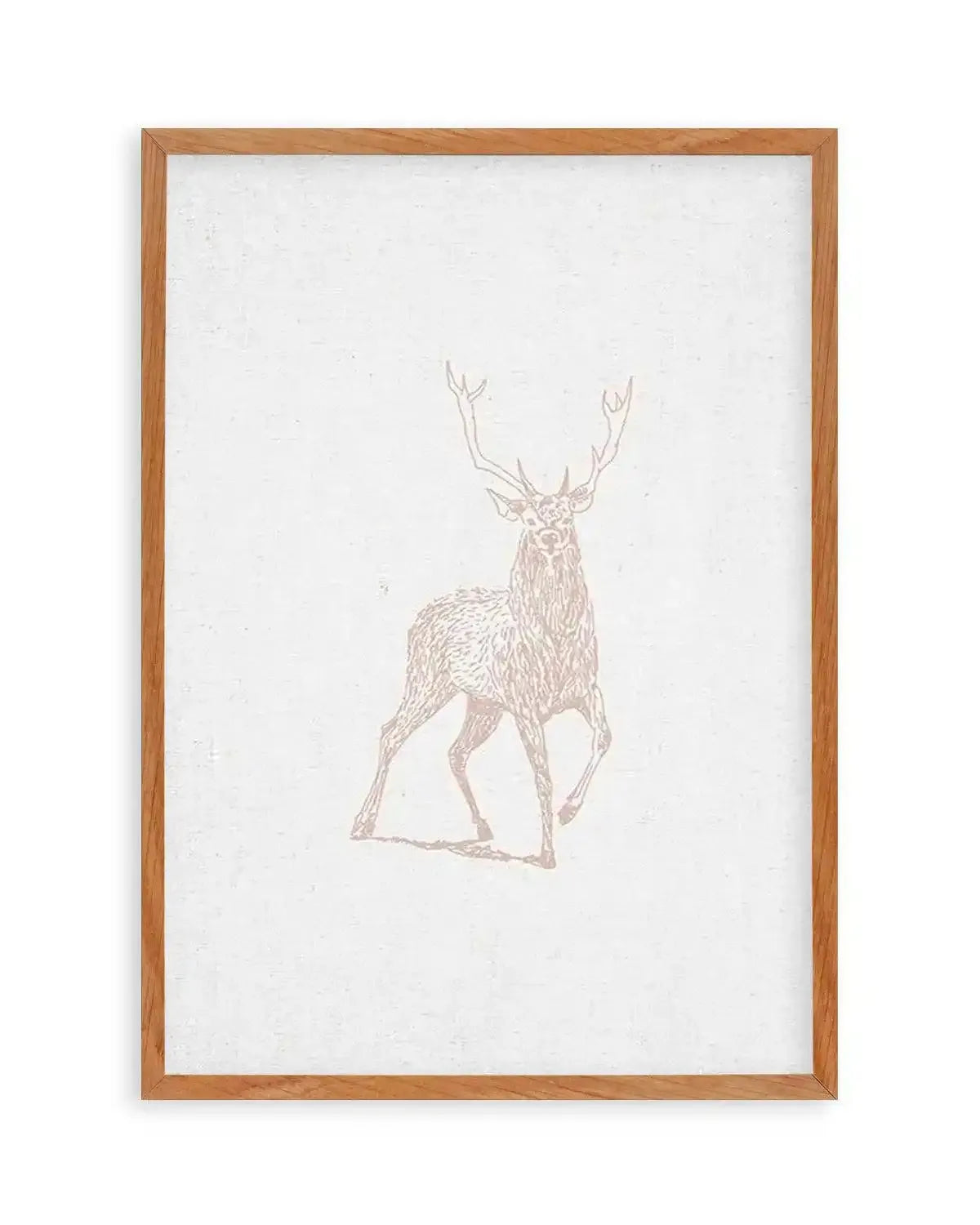 Vintage Deer on Linen | Customise Me! Art Print from Olive et Oriel where you can shop wallpaper and artworks online