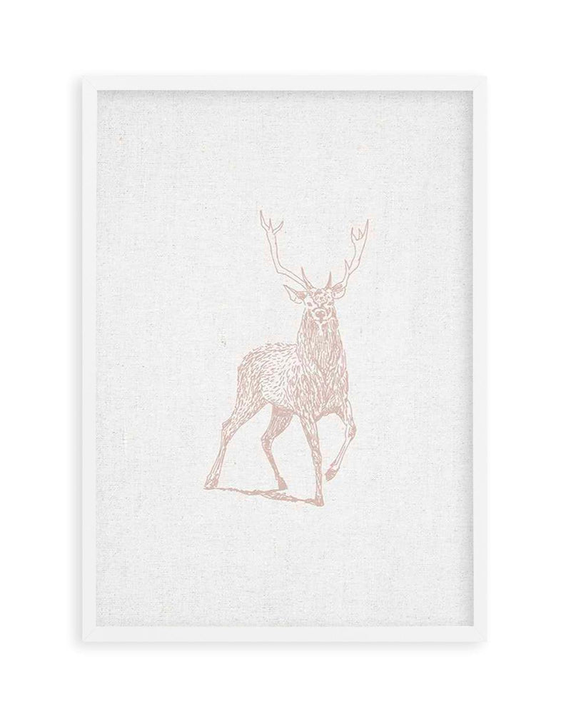 Vintage Deer on Linen | Customise Me! Art Print