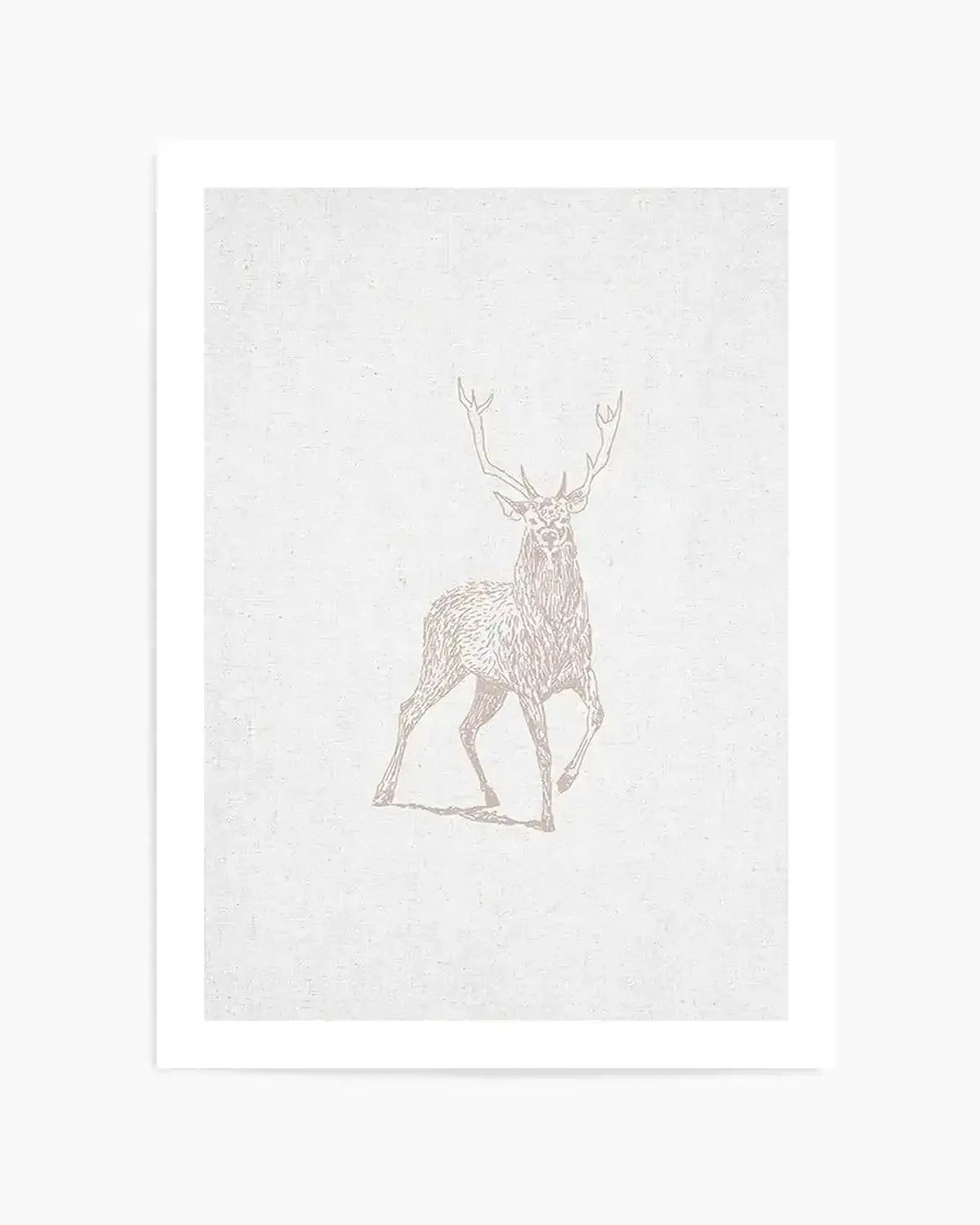 Vintage Deer on Linen | Customise Me! Art Print from Olive et Oriel where you can shop wallpaper and artworks online