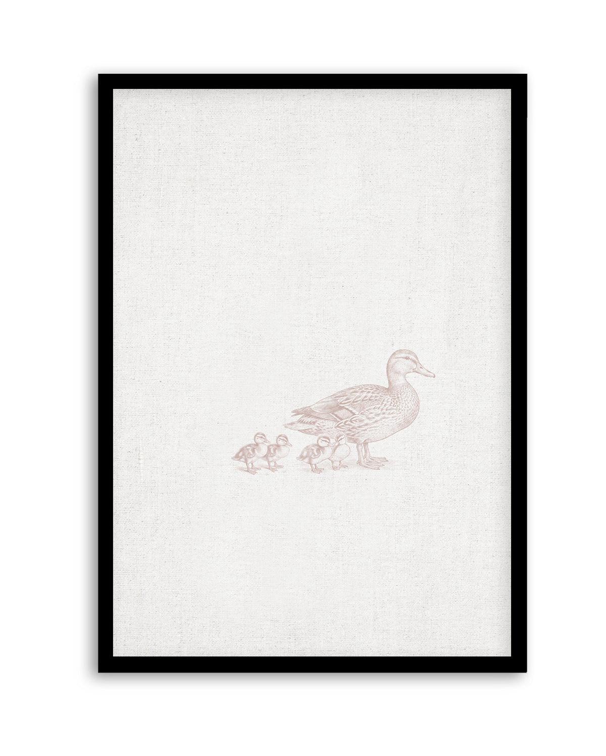 Vintage Ducks Farm Animals on Linen | Art Print