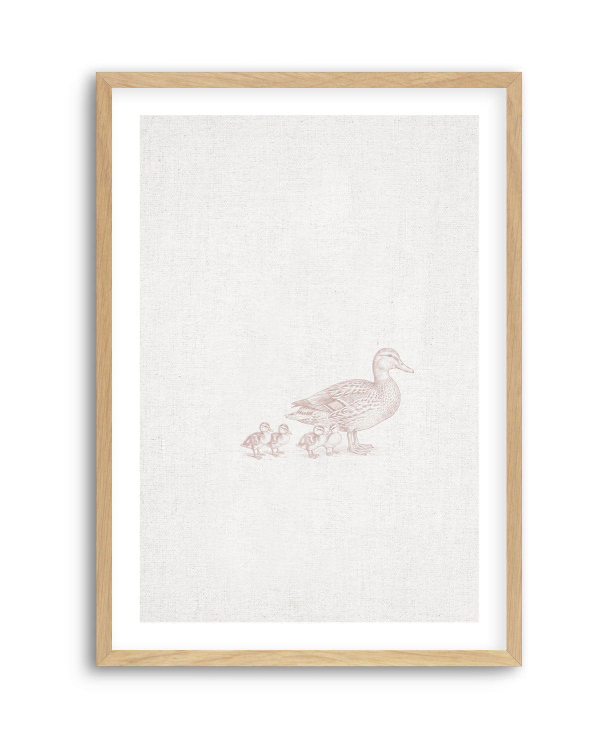 Vintage Ducks Farm Animals on Linen | Art Print