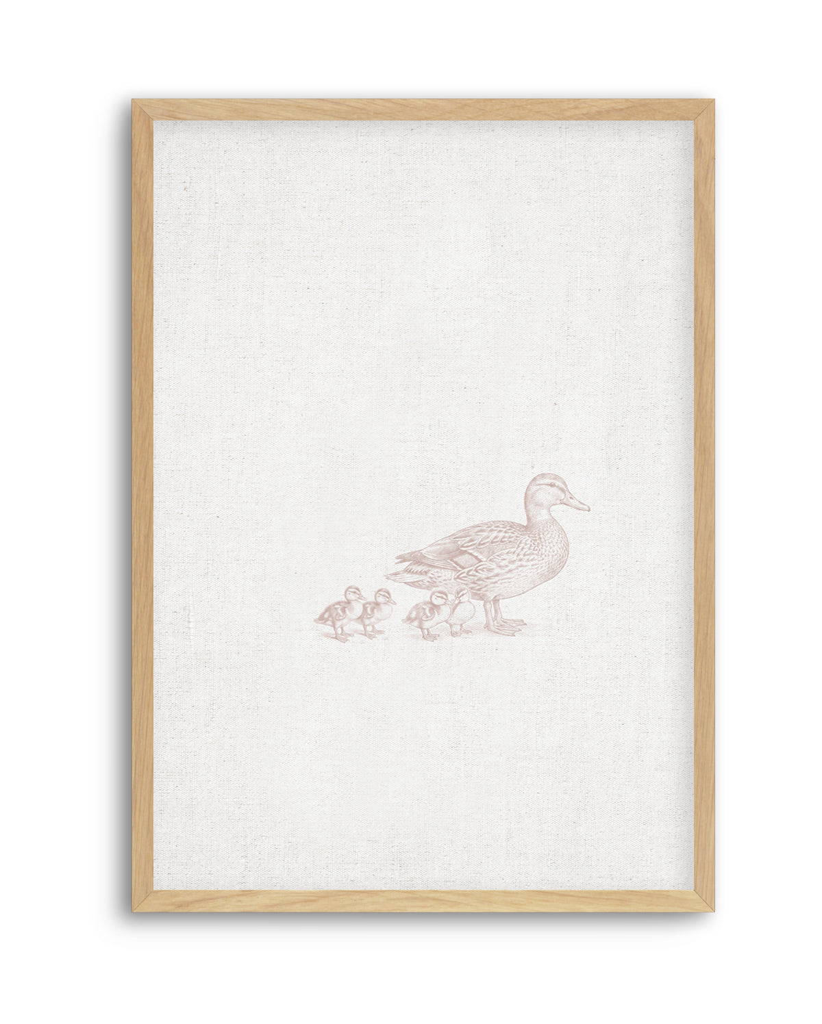 Vintage Ducks Farm Animals on Linen | Art Print