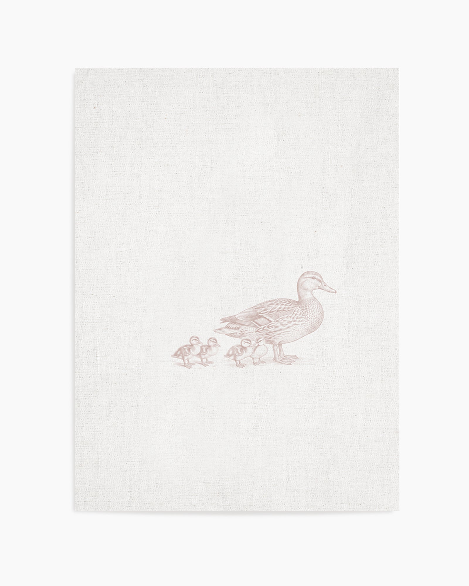 Vintage Ducks Farm Animals on Linen | Art Print