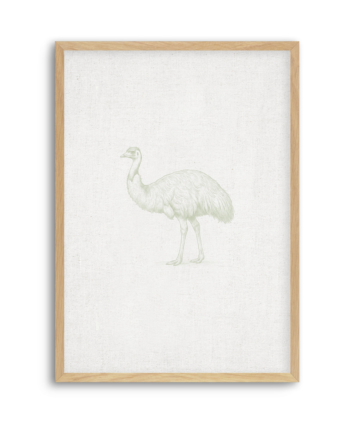 Vintage Emu Australian Animals on Linen | Art Print