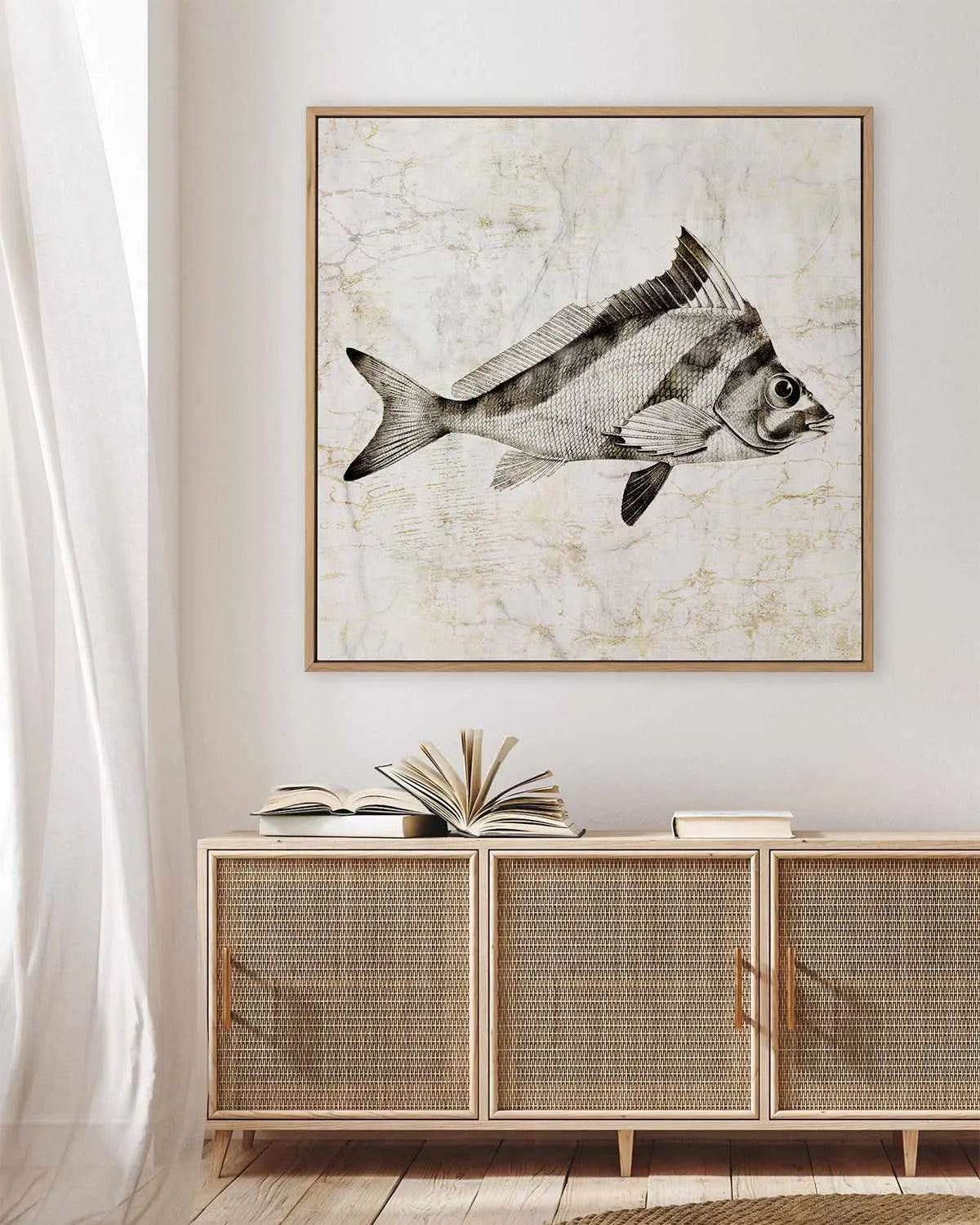 Vintage Fish III | Framed Canvas Art Print from Olive et Oriel where you can shop wallpaper and artworks online