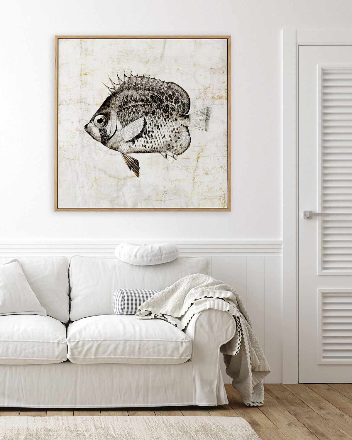 Vintage Fish IV | Framed Canvas Art Print