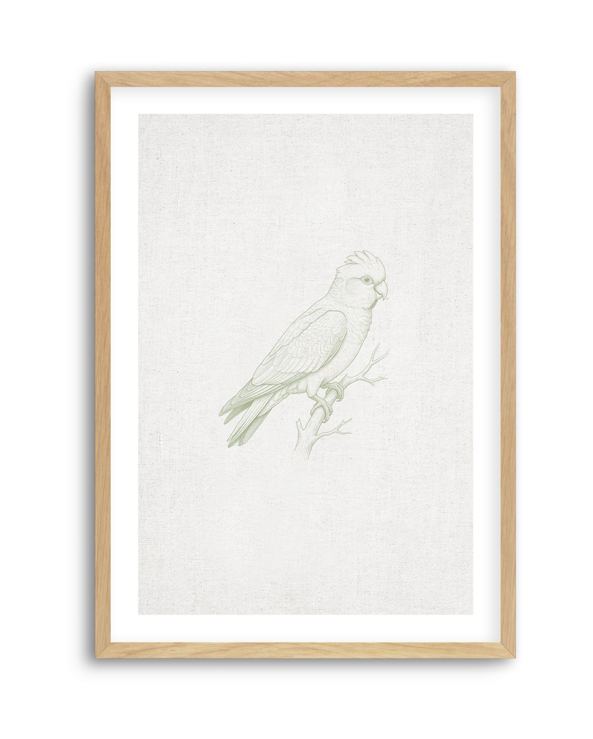 Vintage Galah Australian Animals on Linen | Art Print