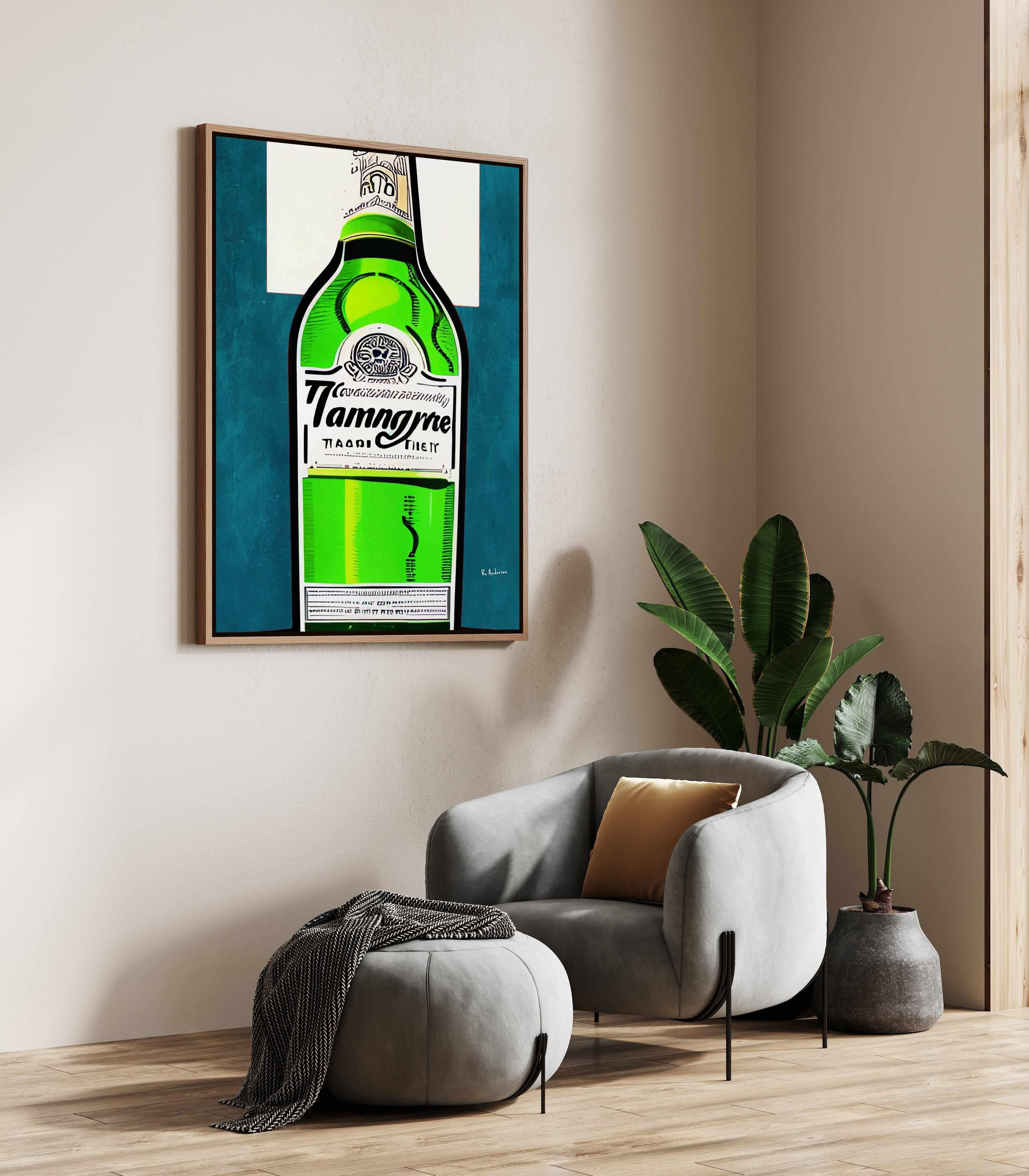 Vintage Gin a Some Tonic By Bo Anderson | Framed Canvas Art Print from Olive et Oriel where you can shop wallpaper and artworks online
