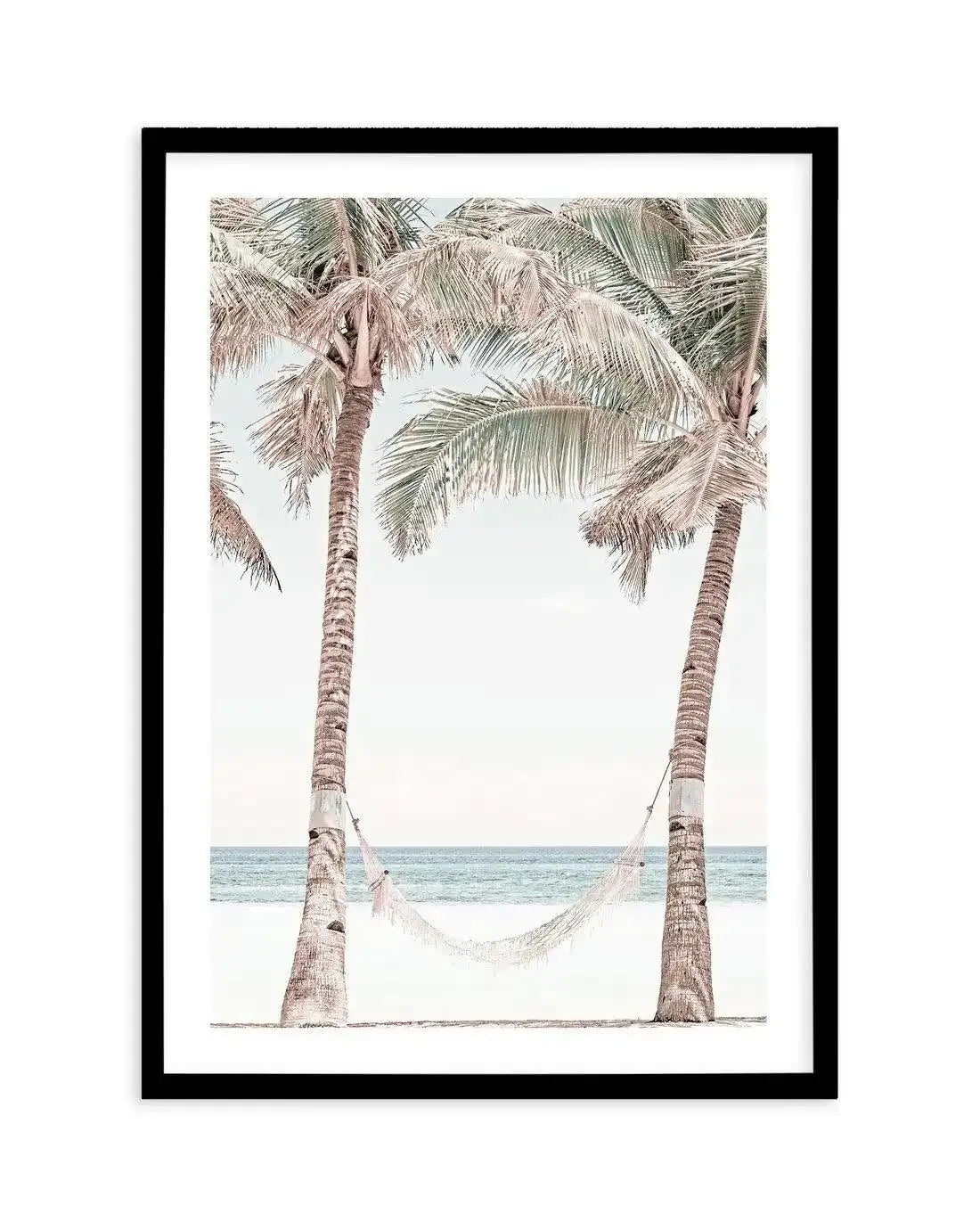 Vintage Hammock Art Print-PRINT-Olive et Oriel-Olive et Oriel-A5 | 5.8" x 8.3" | 14.8 x 21cm-Black-With White Border-Buy-Australian-Art-Prints-Online-with-Olive-et-Oriel-Your-Artwork-Specialists-Austrailia-Decorate-With-Coastal-Photo-Wall-Art-Prints-From-Our-Beach-House-Artwork-Collection-Fine-Poster-and-Framed-Artwork