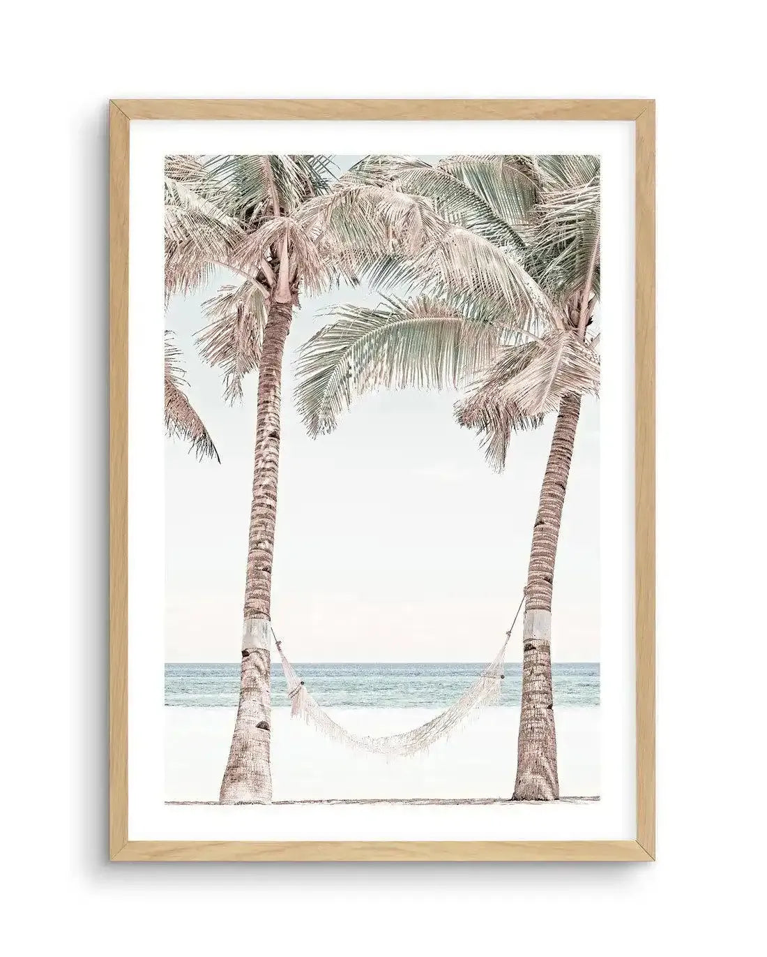 Vintage Hammock Art Print-PRINT-Olive et Oriel-Olive et Oriel-A5 | 5.8" x 8.3" | 14.8 x 21cm-Oak-With White Border-Buy-Australian-Art-Prints-Online-with-Olive-et-Oriel-Your-Artwork-Specialists-Austrailia-Decorate-With-Coastal-Photo-Wall-Art-Prints-From-Our-Beach-House-Artwork-Collection-Fine-Poster-and-Framed-Artwork