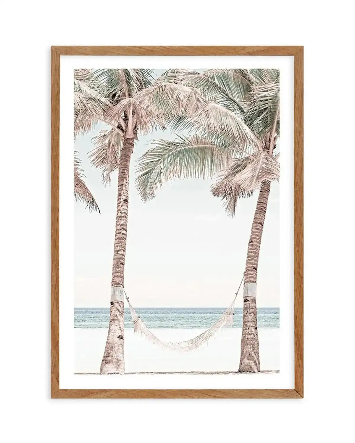 Vintage Hammock Art Print-PRINT-Olive et Oriel-Olive et Oriel-50x70 cm | 19.6" x 27.5"-Walnut-With White Border-Buy-Australian-Art-Prints-Online-with-Olive-et-Oriel-Your-Artwork-Specialists-Austrailia-Decorate-With-Coastal-Photo-Wall-Art-Prints-From-Our-Beach-House-Artwork-Collection-Fine-Poster-and-Framed-Artwork