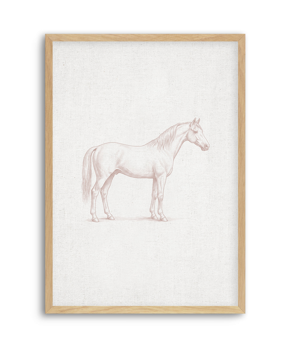 Vintage Horse Farm Animal on Linen | Art Print