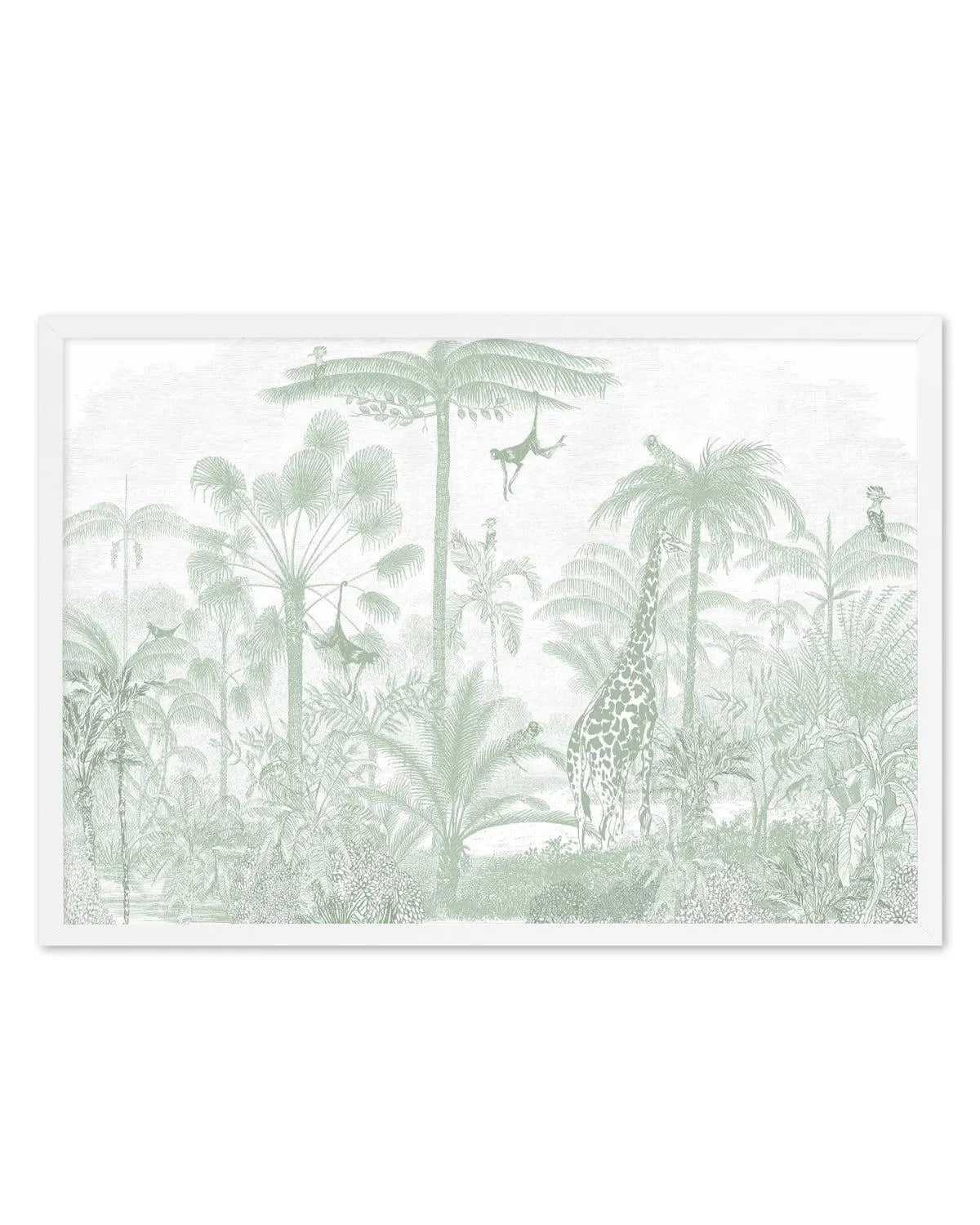 Vintage Jungle In Green Art Print from Olive et Oriel where you can shop wallpaper and artworks online