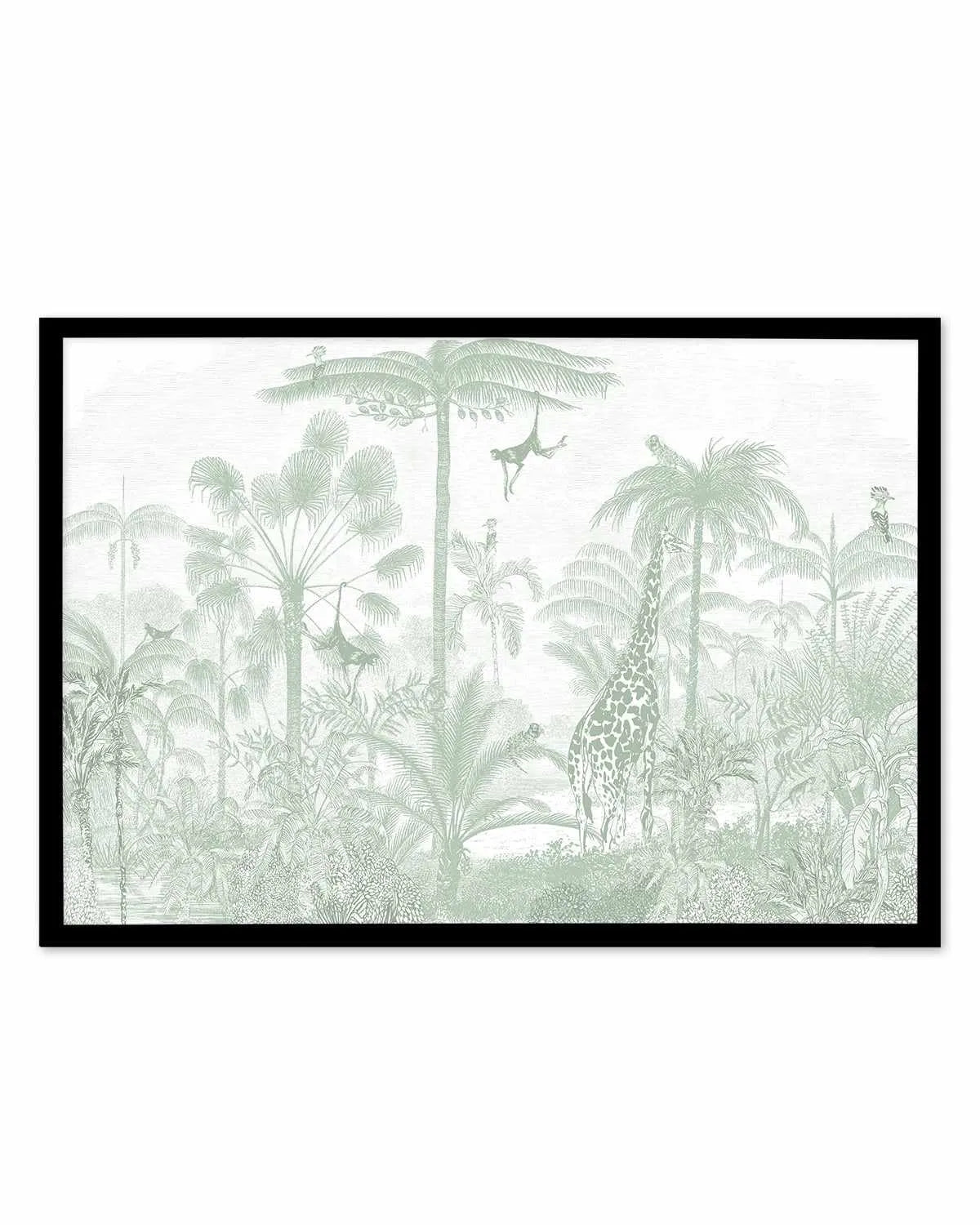 Vintage Jungle In Green Art Print from Olive et Oriel where you can shop wallpaper and artworks online