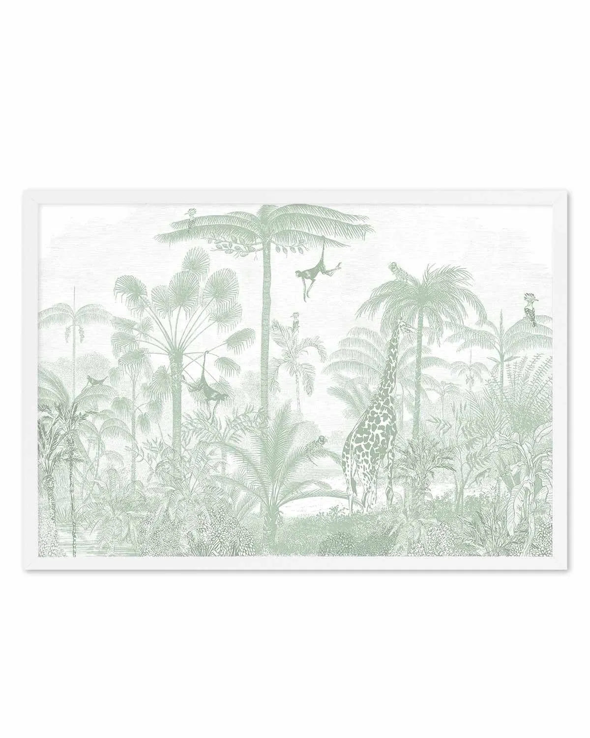 Vintage Jungle In Green Art Print from Olive et Oriel where you can shop wallpaper and artworks online