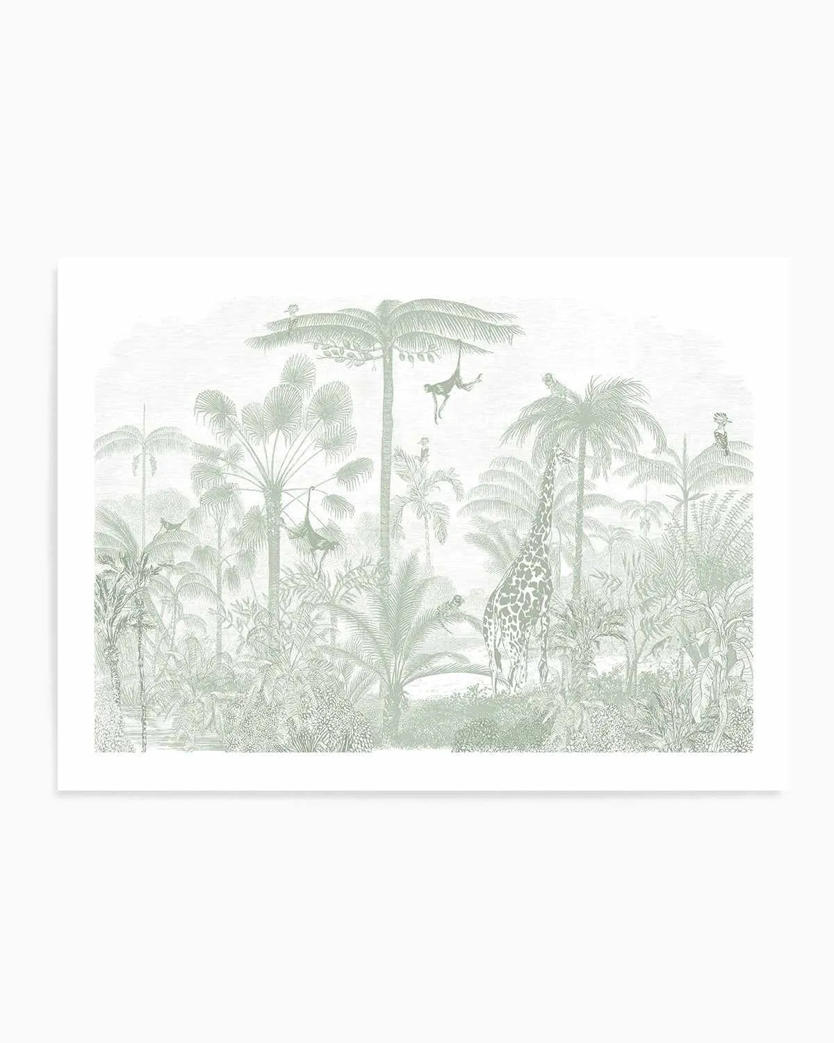 Vintage Jungle In Green Art Print from Olive et Oriel where you can shop wallpaper and artworks online