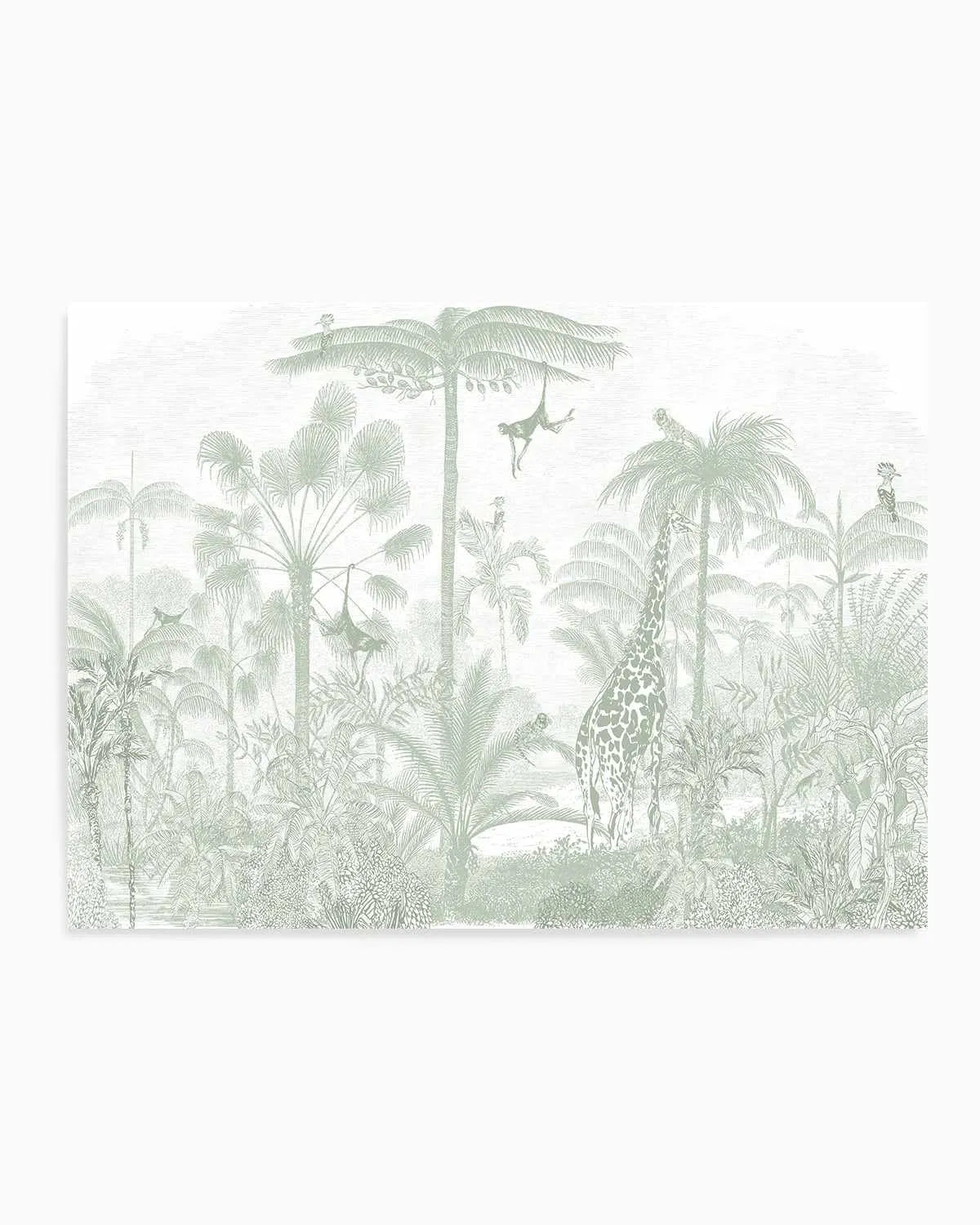 Vintage Jungle In Green Art Print from Olive et Oriel where you can shop wallpaper and artworks online