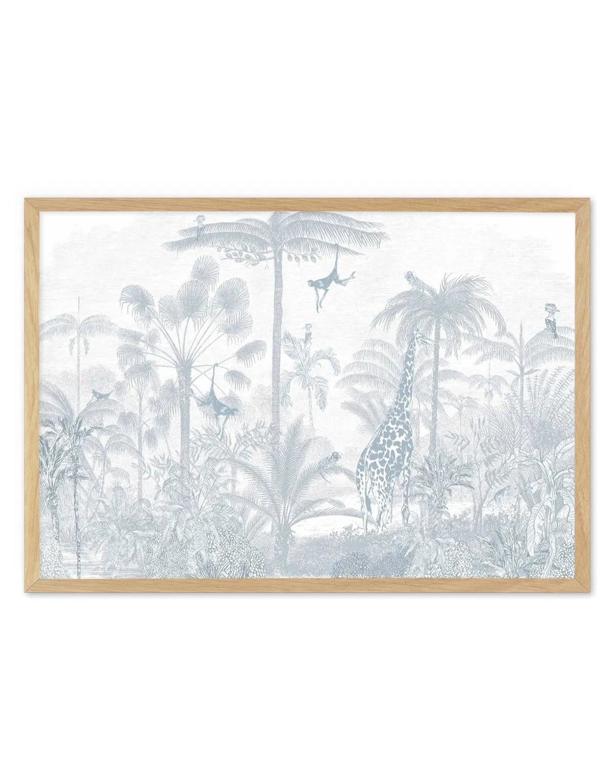 Vintage Jungle in Powder Blue Art Print from Olive et Oriel where you can shop wallpaper and artworks online