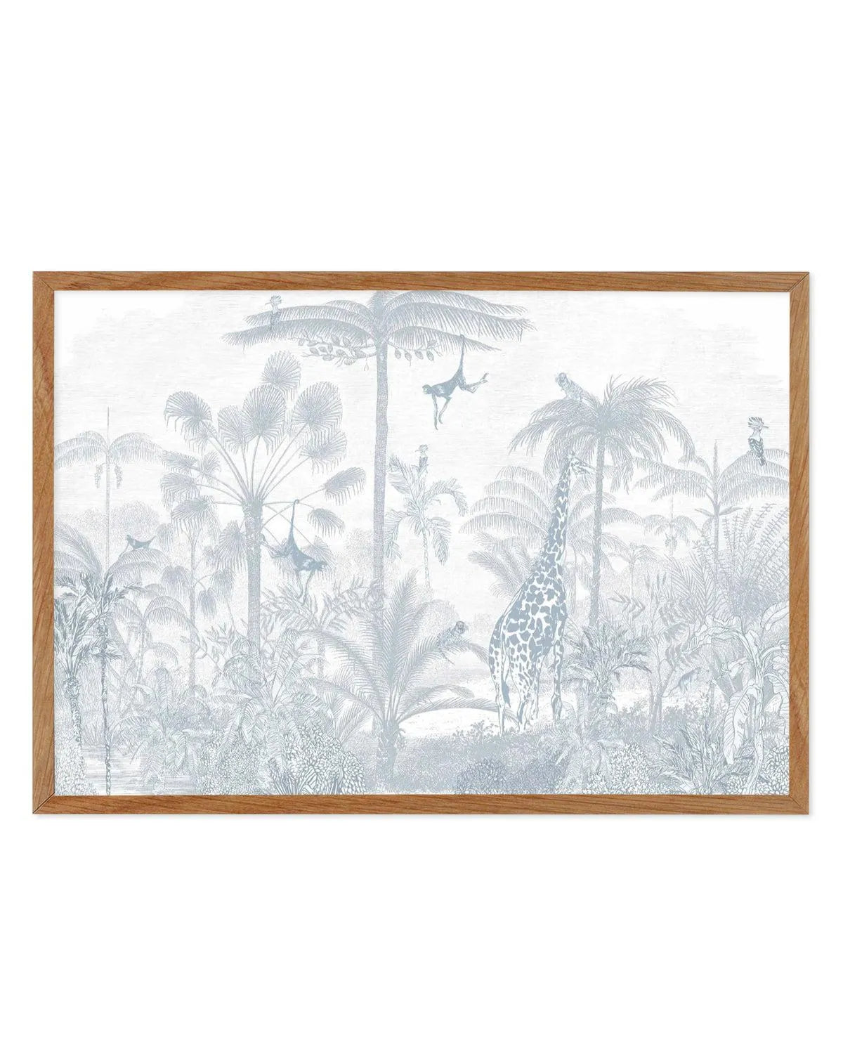 Vintage Jungle in Powder Blue Art Print from Olive et Oriel where you can shop wallpaper and artworks online