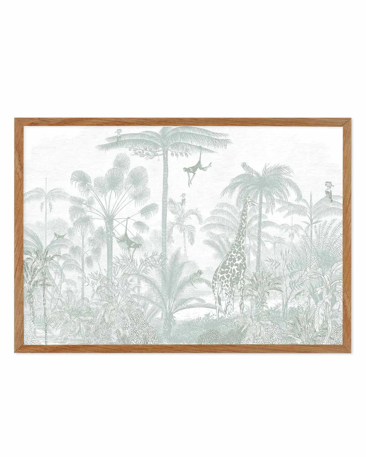 Vintage Jungle in Soft Sage Art Print from Olive et Oriel where you can shop wallpaper and artworks online