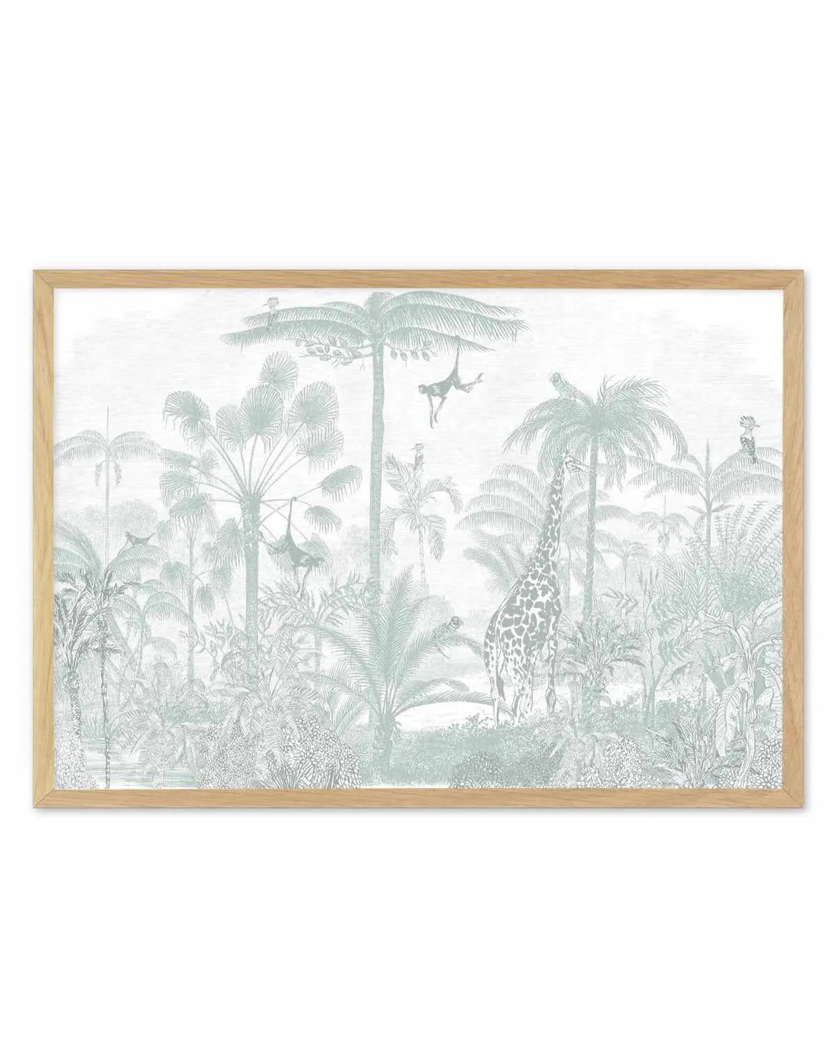 Vintage Jungle in Soft Sage Art Print from Olive et Oriel where you can shop wallpaper and artworks online