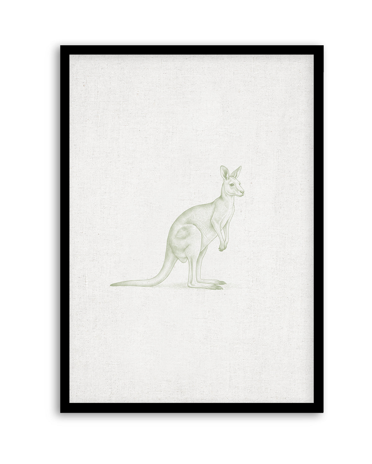 Vintage Kangaroo Australian Animals on Linen | Art Print