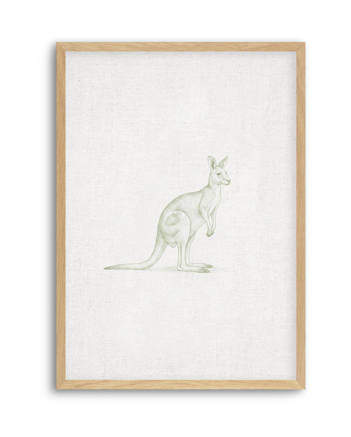 Vintage Kangaroo Australian Animals on Linen | Art Print