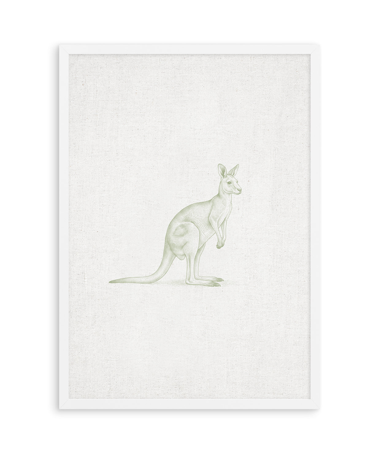 Vintage Kangaroo Australian Animals on Linen | Art Print