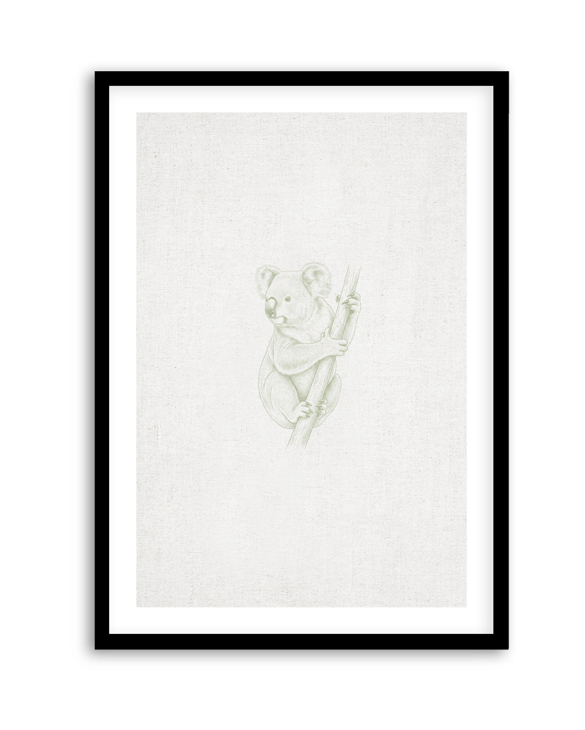 Vintage Koala Australian Animals on Linen | Art Print