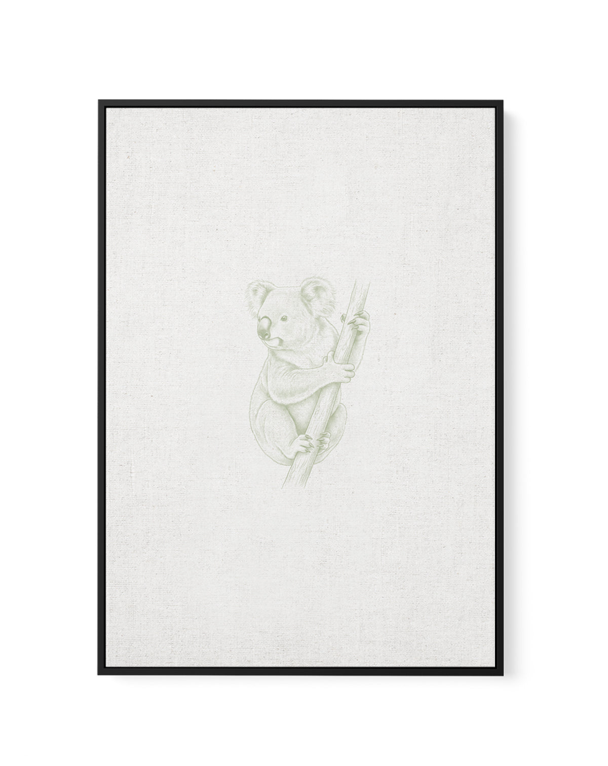 Vintage Koala Australian Animals on Linen | Framed Canvas Art Print