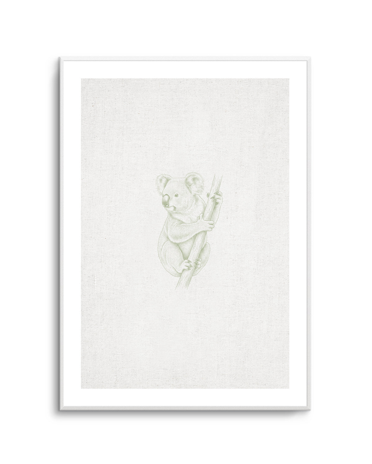Vintage Koala Australian Animals on Linen | Art Print