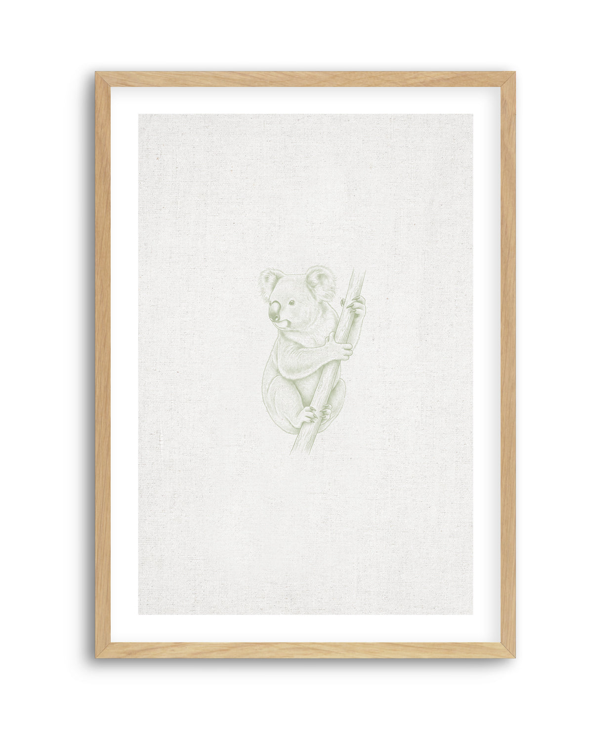 Vintage Koala Australian Animals on Linen | Art Print