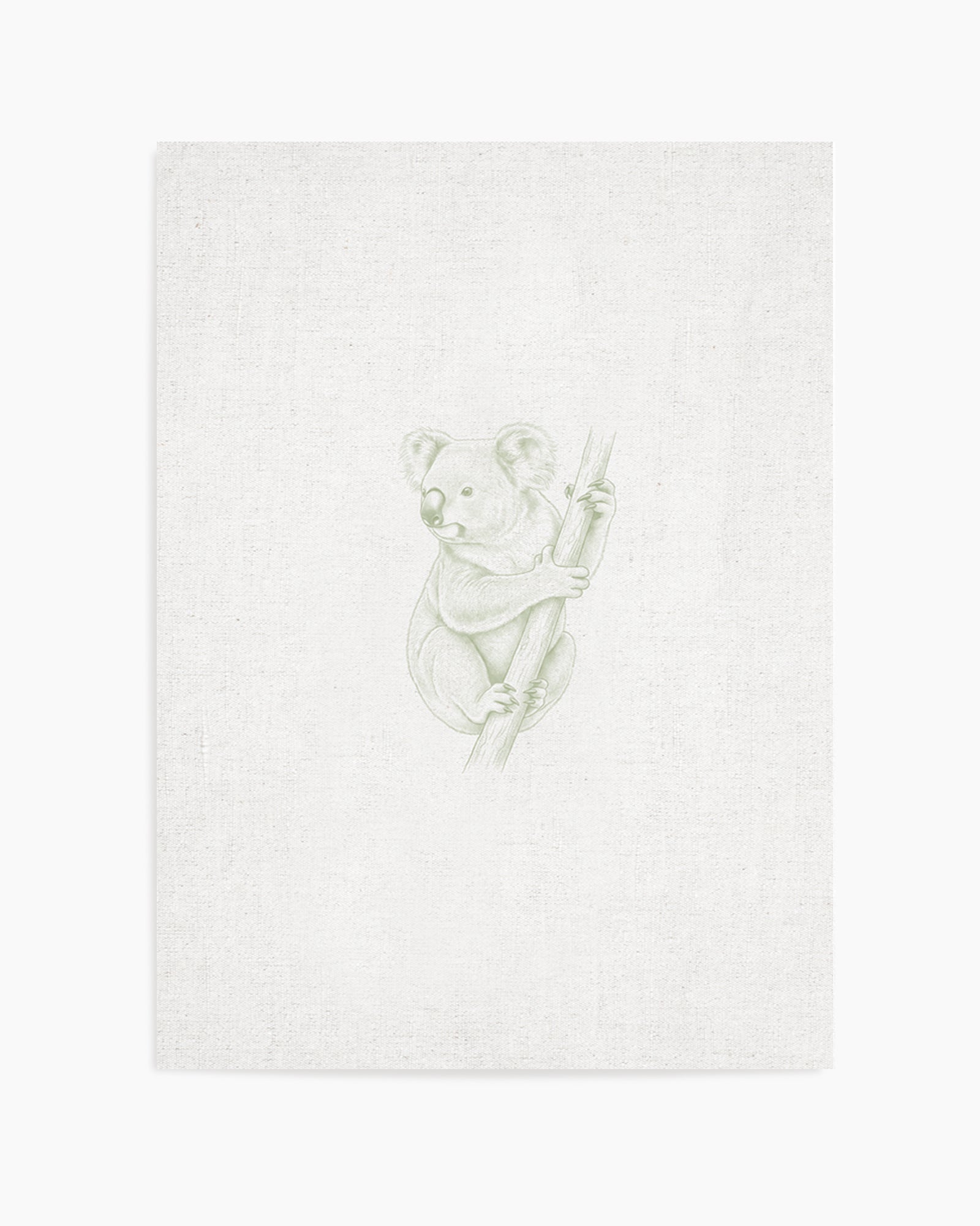 Vintage Koala Australian Animals on Linen | Art Print