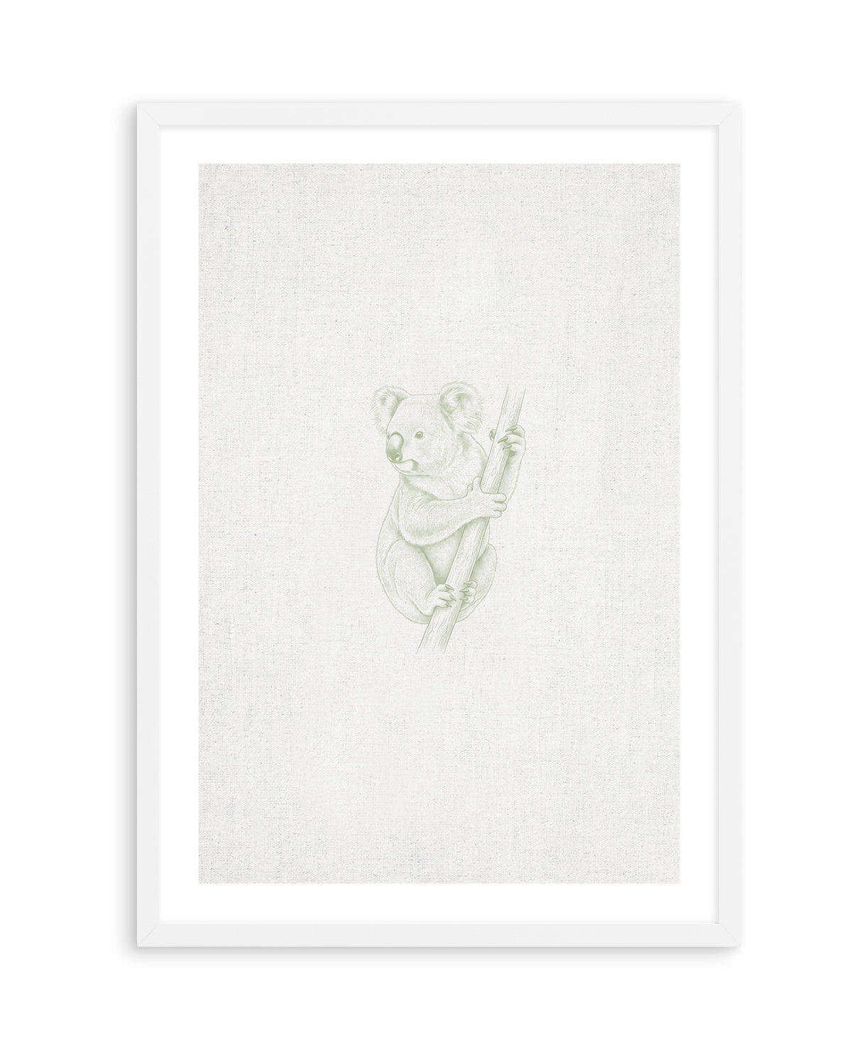 Vintage Koala Australian Animals on Linen | Art Print