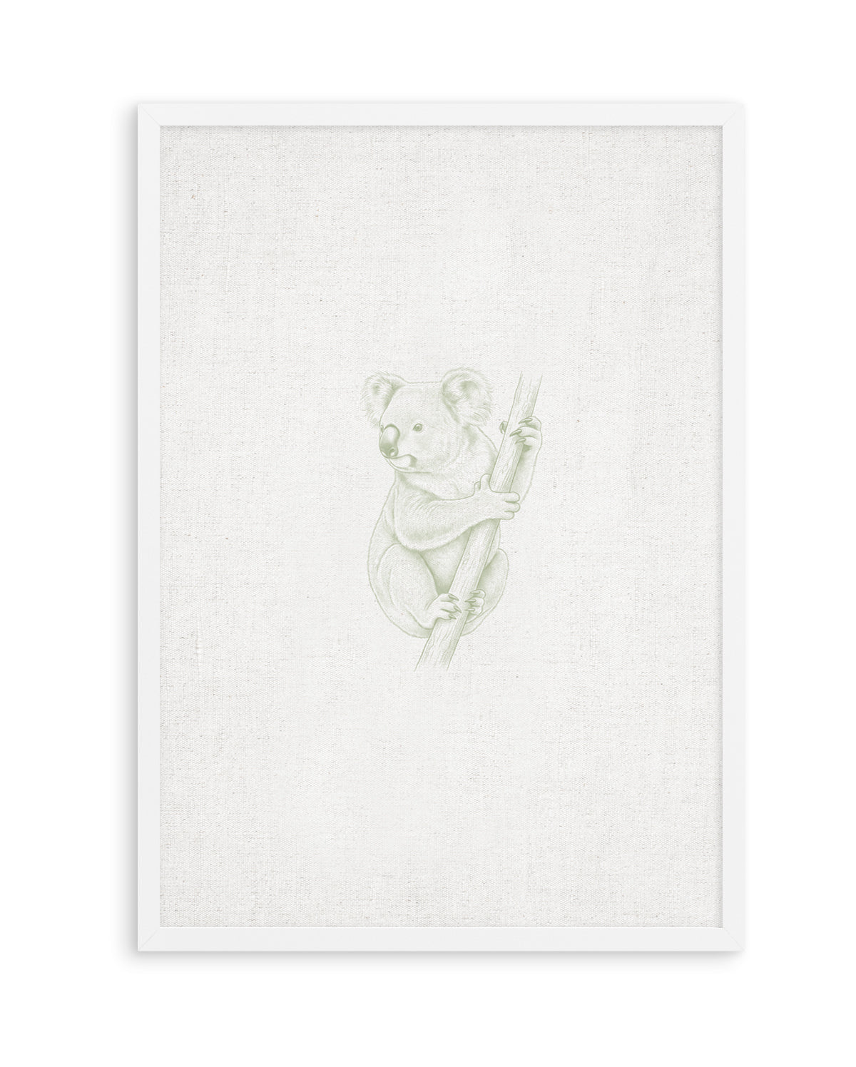 Vintage Koala Australian Animals on Linen | Art Print