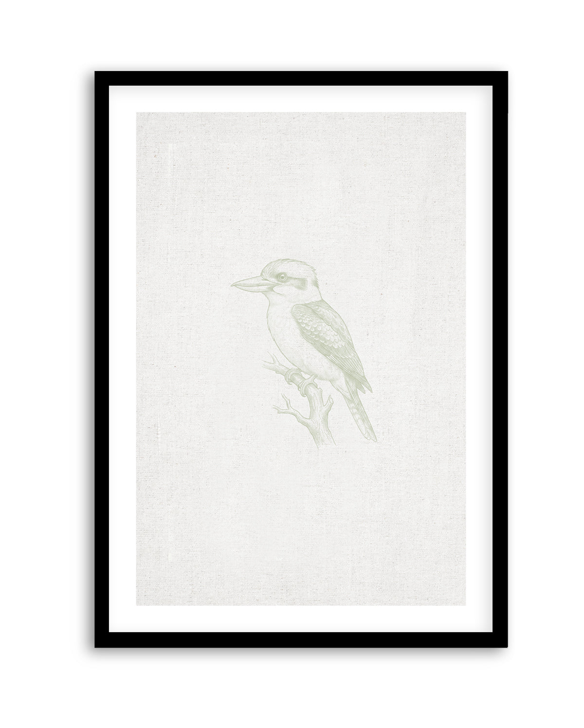 Vintage Kookaburra Australian Animals on Linen | Art Print