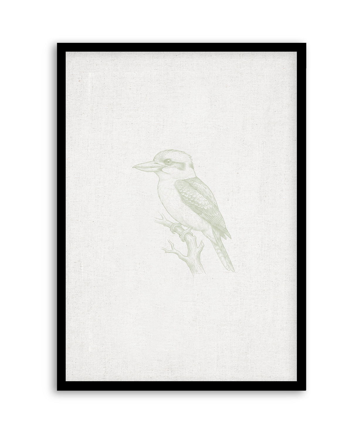 Vintage Kookaburra Australian Animals on Linen | Art Print