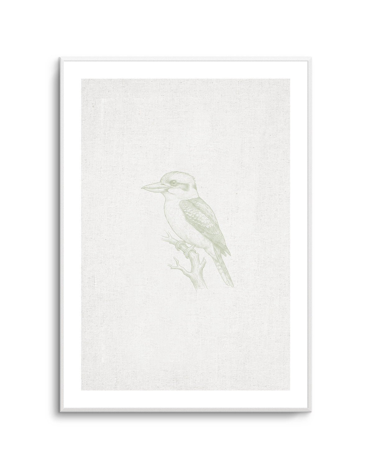 Vintage Kookaburra Australian Animals on Linen | Art Print