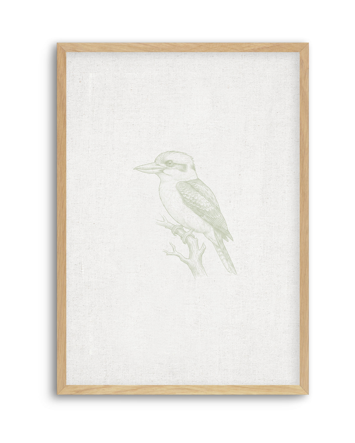 Vintage Kookaburra Australian Animals on Linen | Art Print