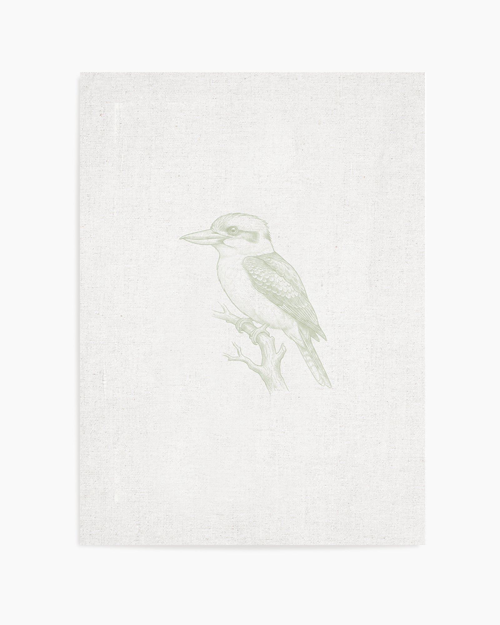 Vintage Kookaburra Australian Animals on Linen | Art Print