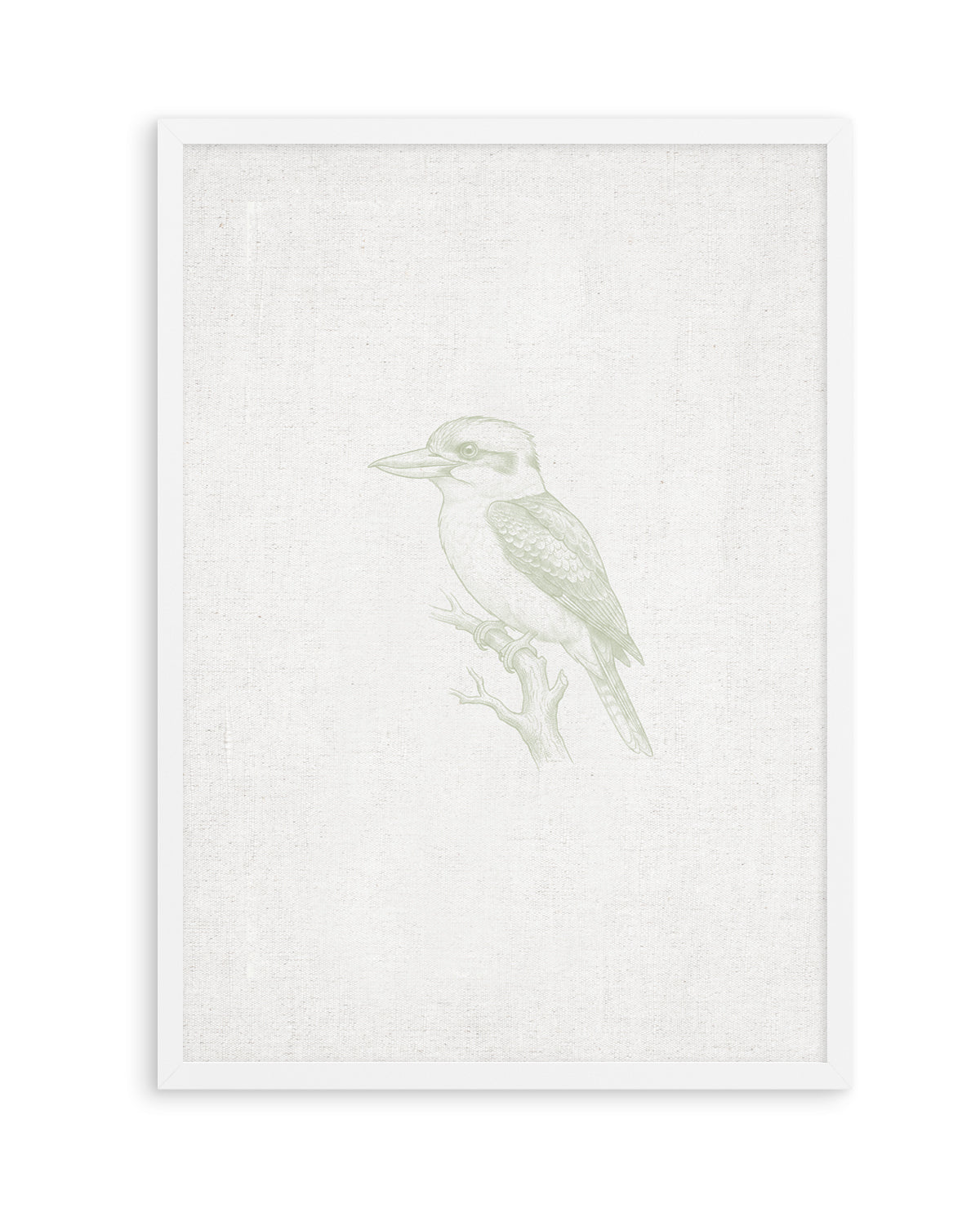 Vintage Kookaburra Australian Animals on Linen | Art Print