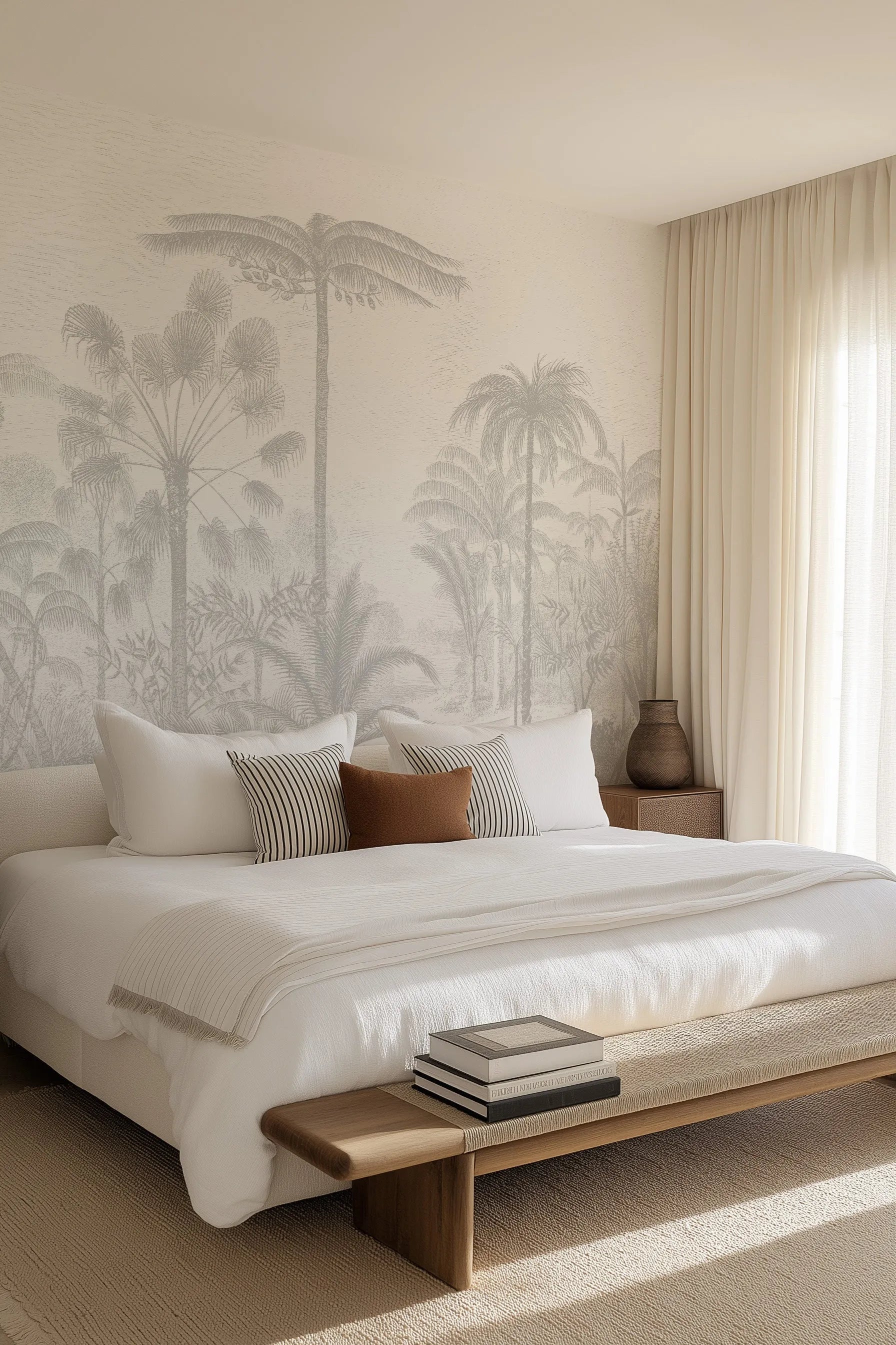 Vintage Palms Wallpaper Mural from Olive et Oriel where you can shop wallpaper and artworks online