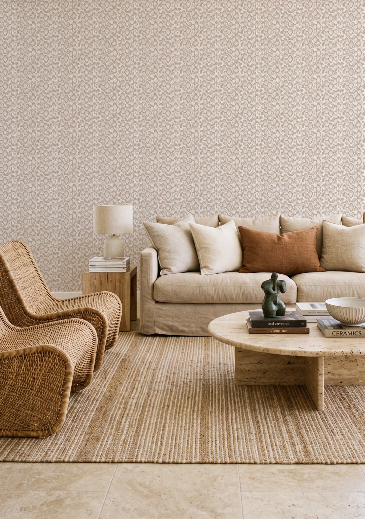Vintage Python in Beige Wallpaper