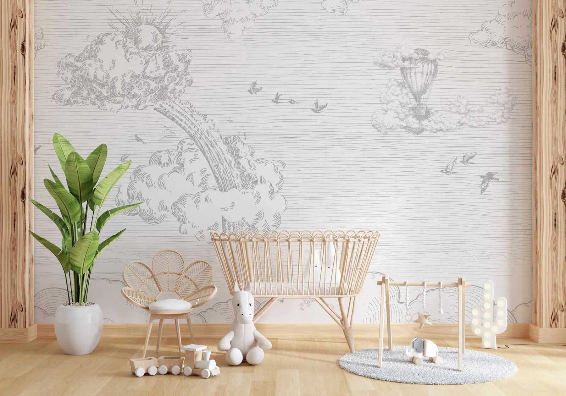 Vintage Sky In Mist Wallpaper Mural-Wallpaper-Buy Kids Removable Wallpaper Online Our Custom Made Children√¢‚Ç¨‚Ñ¢s Wallpapers Are A Fun Way To Decorate And Enhance Boys Bedroom Decor And Girls Bedrooms They Are An Amazing Addition To Your Kids Bedroom Walls Our Collection of Kids Wallpaper Is Sure To Transform Your Kids Rooms Interior Style From Pink Wallpaper To Dinosaur Wallpaper Even Marble Wallpapers For Teen Boys Shop Peel And Stick Wallpaper Online Today With Olive et Oriel